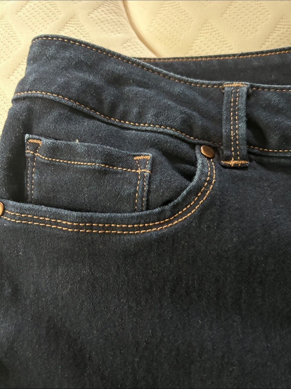 d. jeans Dark Blue Denim Capris with Contrast Stitching - Picture 5 of 5